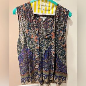 Previously loved Joie satin floral tank size M